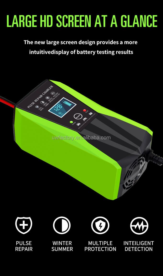 Fast Charging Three-Stage Smart 12V Lead-Acid Battery Charger with 125W Output Power and Smart Select Mode 5