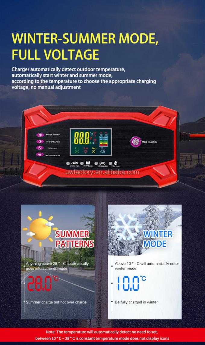 12V/2A Full Self Stop Smart Battery Charger 10A 24V 5A Universal Automatic Pulse Repair Trickle for Lead Acid Batteries 3