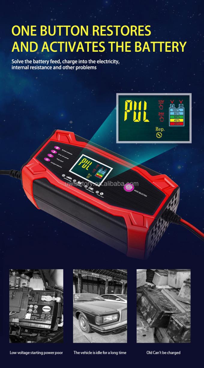 12V/2A Full Self Stop Smart Battery Charger 10A 24V 5A Universal Automatic Pulse Repair Trickle for Lead Acid Batteries 4