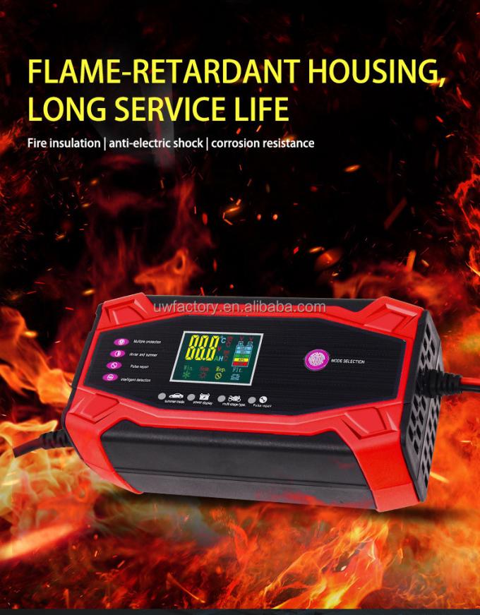 12V/2A Full Self Stop Smart Battery Charger 10A 24V 5A Universal Automatic Pulse Repair Trickle for Lead Acid Batteries 6